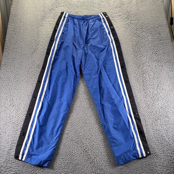 Vintage Holloway Track Pants Mens Large Blue Nylon Stretch Loose Tear Away - Picture 1 of 9